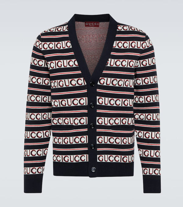 Gucci Logo cotton jacquard cardigan