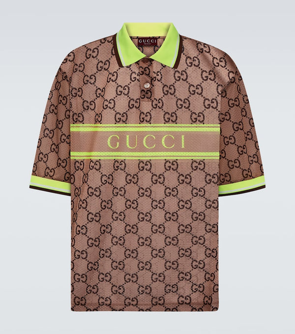 Gucci GG printed mesh polo shirt