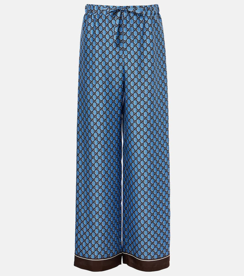 Gucci GG silk twill wide-leg pants