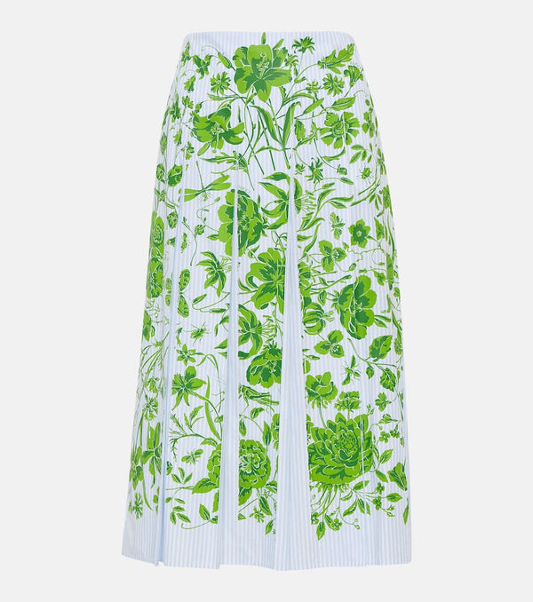 Gucci Gucci Flowers striped cotton midi skirt