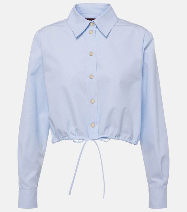 Gucci Pinstriped cropped cotton jacquard shirt