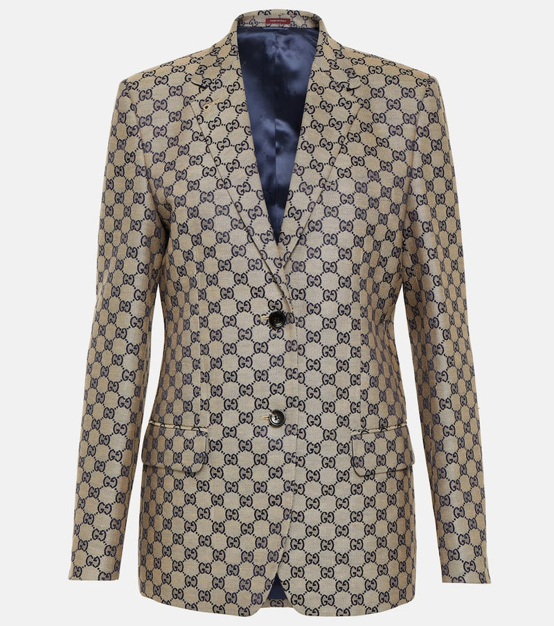 Gucci GG canvas linen-blend blazer