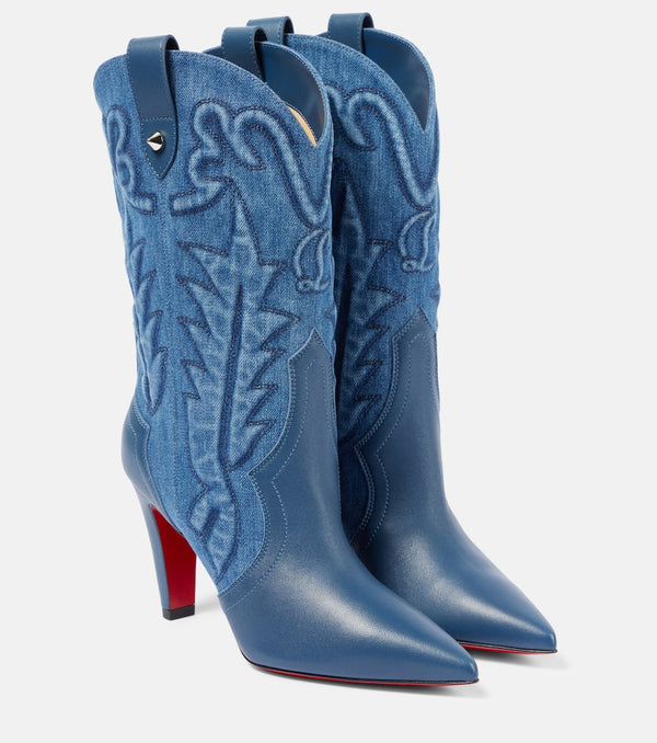 Christian Louboutin Santiabooty 85 denim ankle boots