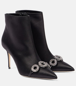 Manolo Blahnik Balvisa embellished satin ankle boots