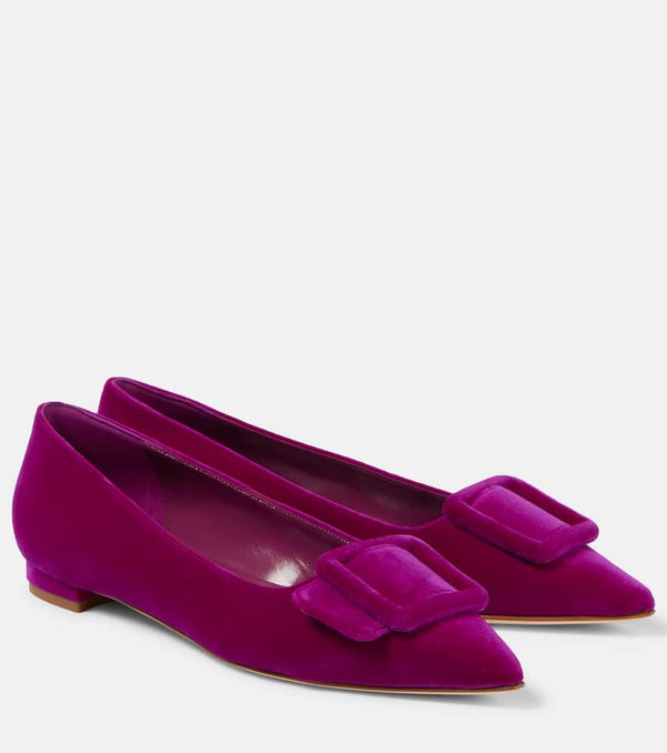 Manolo Blahnik Maysale velvet ballet flats