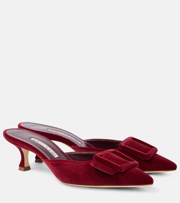 Manolo Blahnik Maysale 50 velvet mules