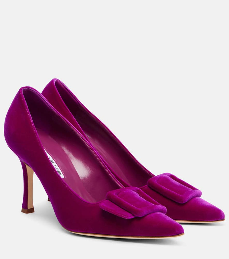 Manolo Blahnik Maysale 90 velvet pumps