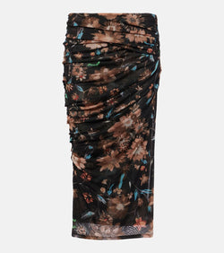 Dorothee Schumacher Sheer Flowers floral draped midi skirt