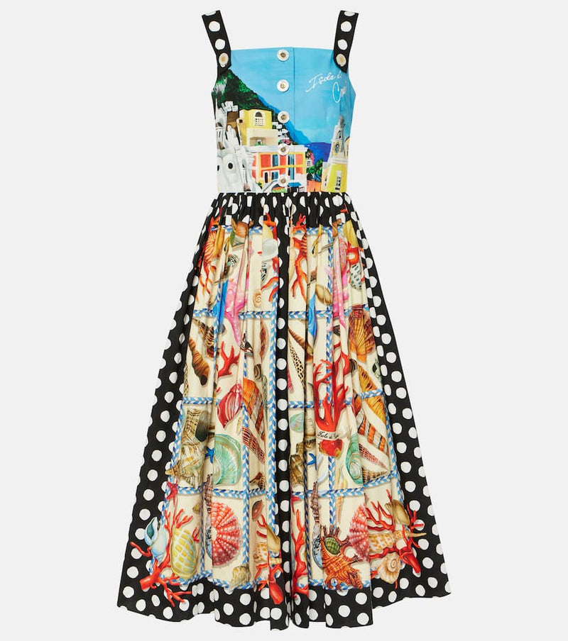 Dolce & Gabbana Capri printed cotton midi dress