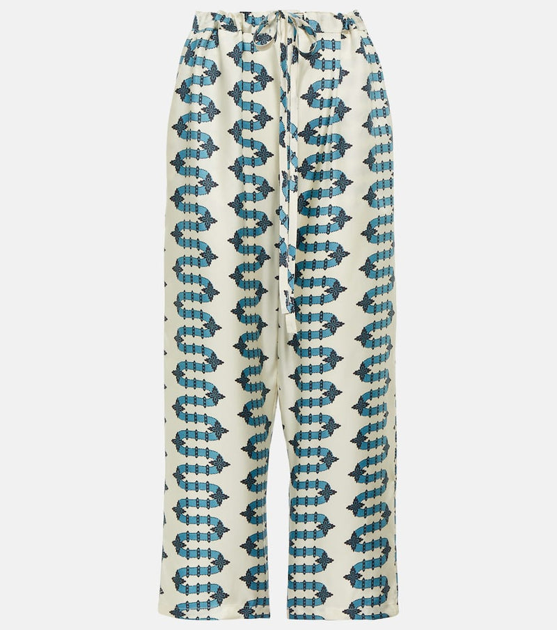 La DoubleJ Printed silk straight pants