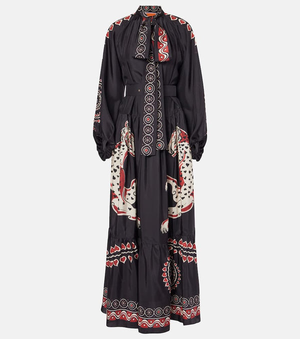 La DoubleJ Athena printed silk maxi dress