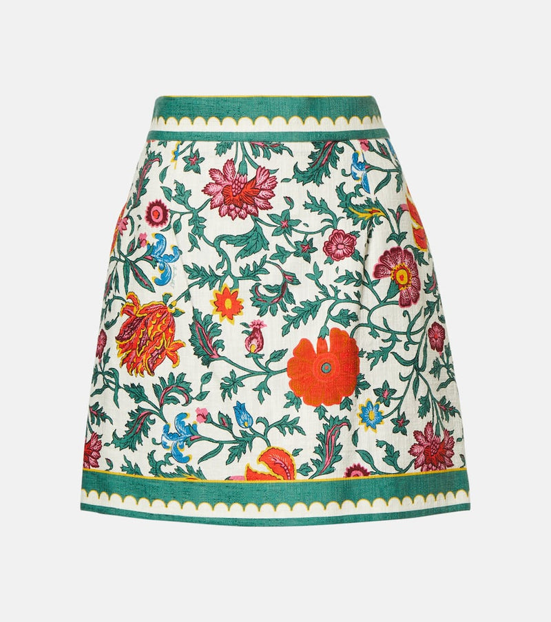 La DoubleJ Baia printed cotton shot miniskirt