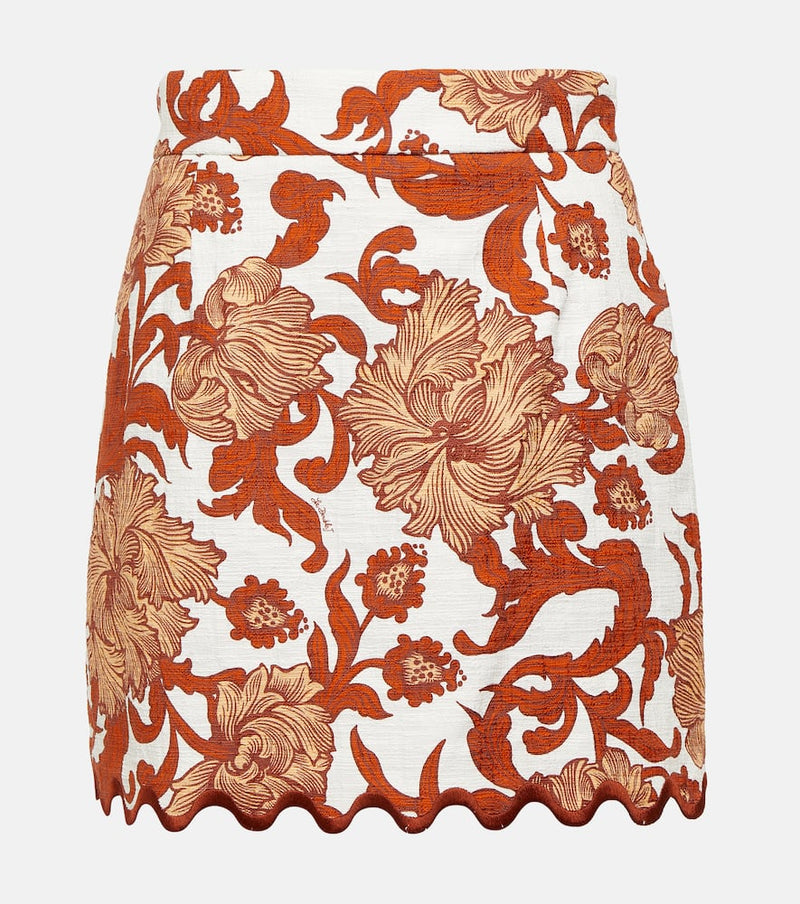 La DoubleJ Baia floral cotton miniskirt