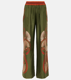 La DoubleJ Printed silk twill palazzo pants