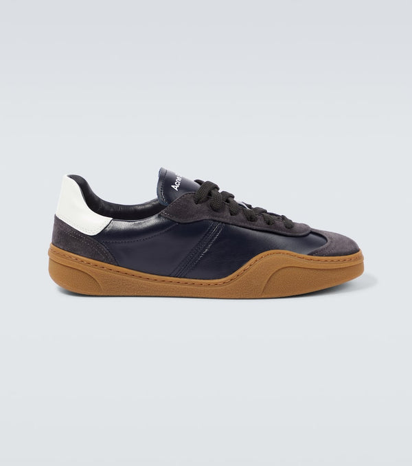 Acne Studios Suede-trimmed leather sneakers