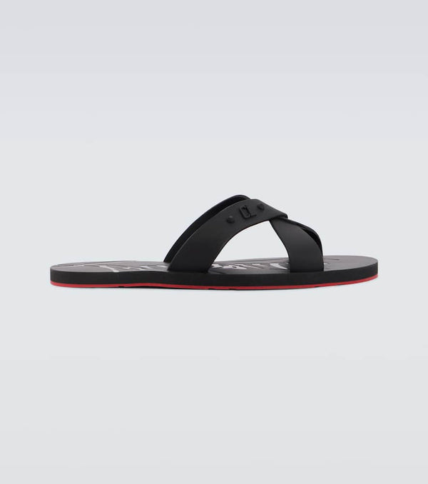 Christian Louboutin Loubi Cross rubber slides