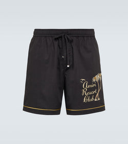 Amiri Resort Club embroidered cotton shorts