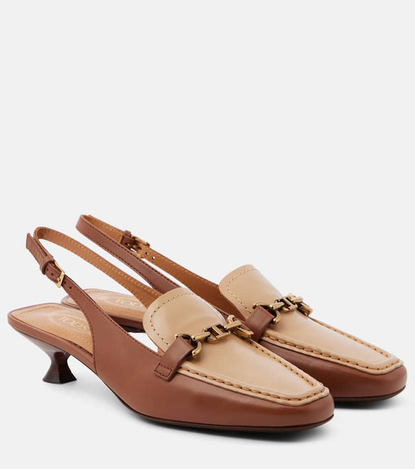 Tod's 35 leather slingback pumps