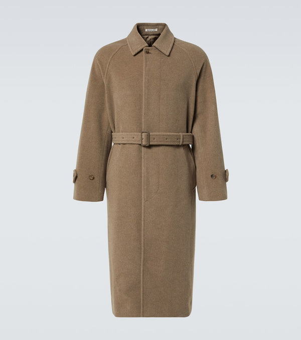 Auralee Belted wool overcoat