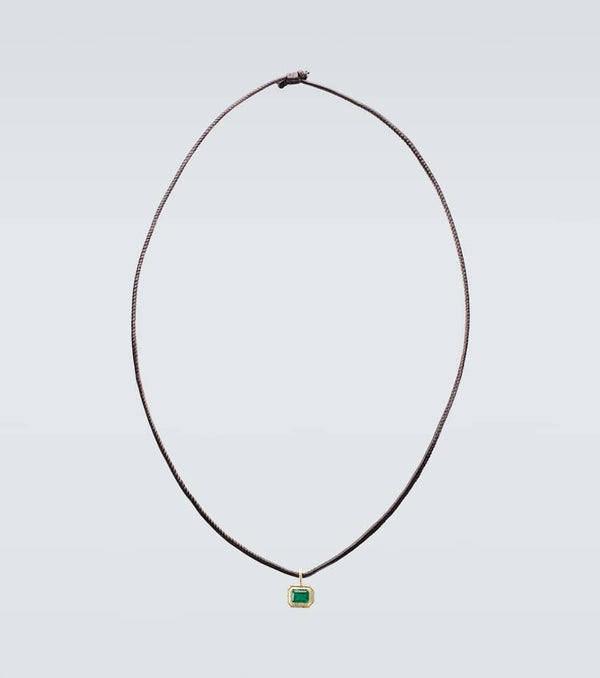 Octavia Elizabeth 18kt gold necklace with emerald