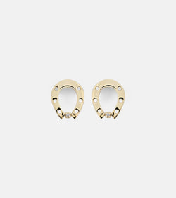 Aliita Horseshoe 9kt and 18kt gold earrings with diamonds