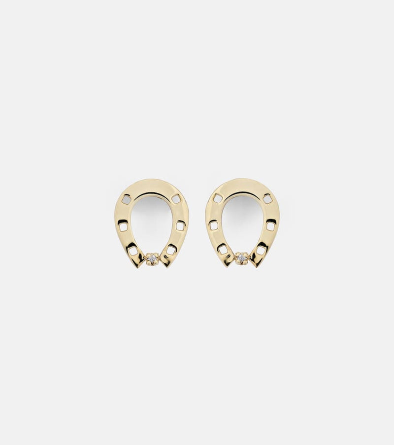 Aliita Horseshoe 9kt and 18kt gold earrings with diamonds