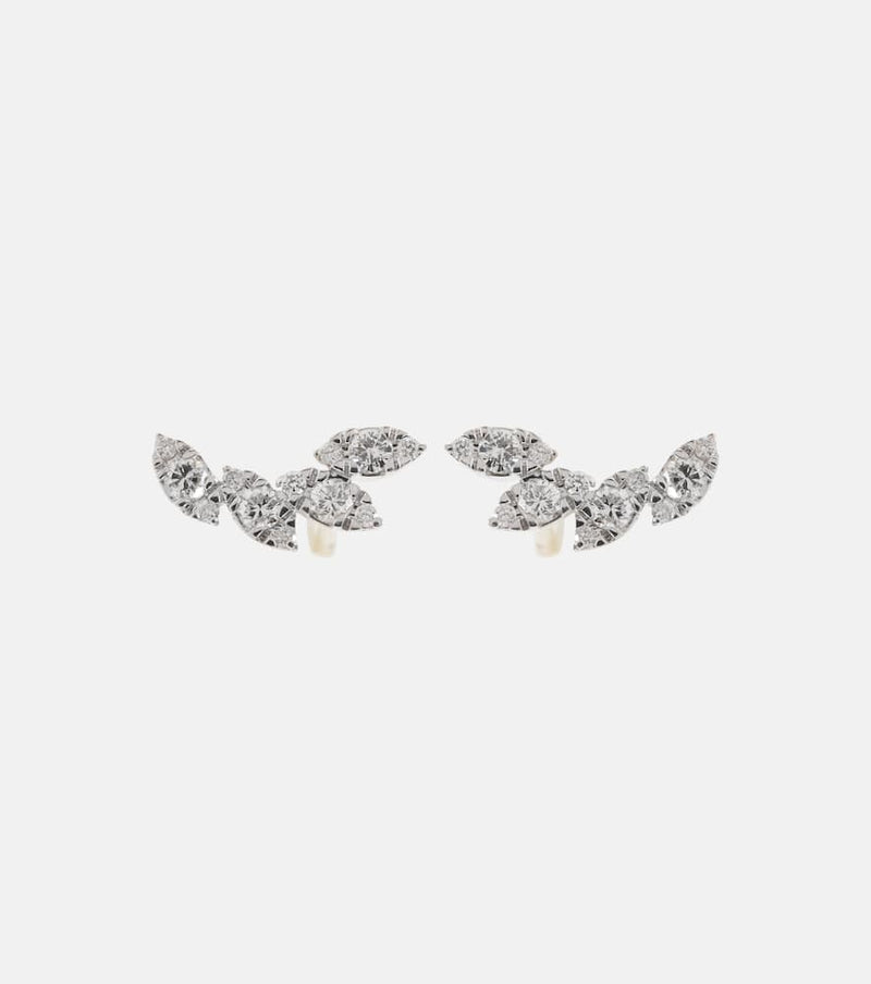 Stone and Strand Muse Tiara 10kt gold earrings with diamonds