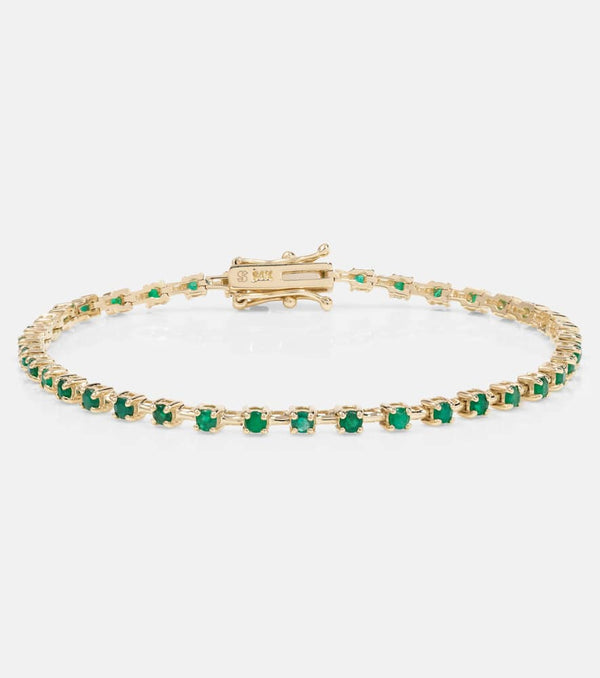 Stone and Strand Emerald Ace 14kt gold tennis bracelet with emeralds