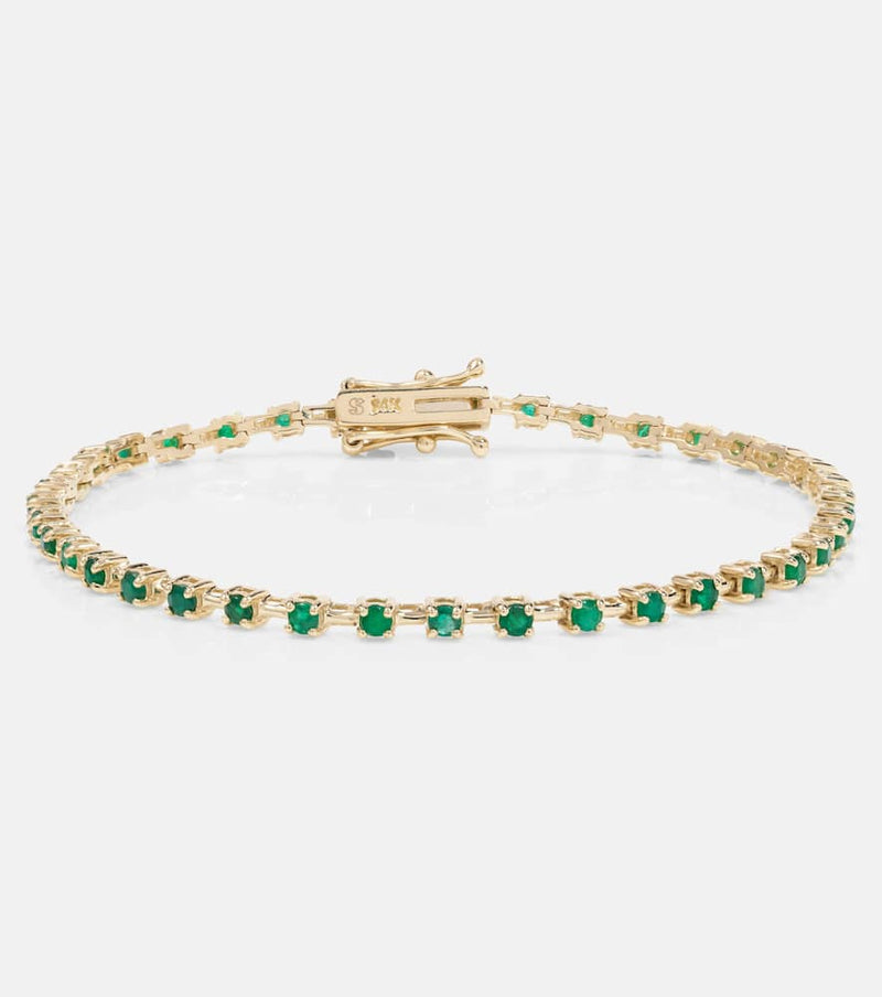 Stone and Strand Emerald Ace 14kt gold tennis bracelet with emeralds