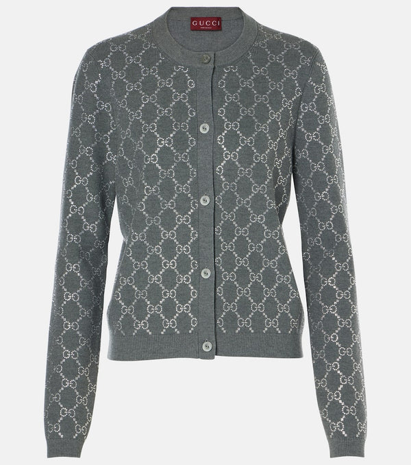 Gucci GG embellished wool jacquard cardigan