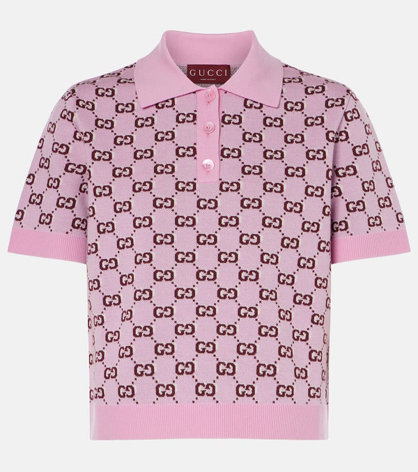 Gucci GG wool-blend jacquard polo shirt