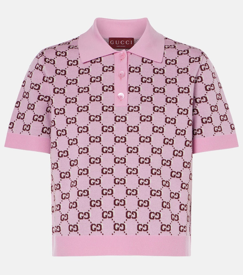 Gucci GG wool-blend jacquard polo shirt