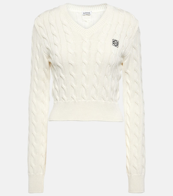 Loewe Anagram cable-knit cotton sweater