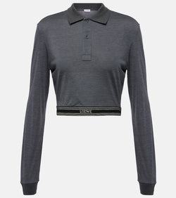 Loewe Cropped cotton polo sweater