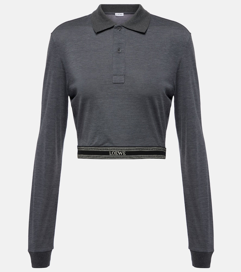 Loewe Cropped cotton polo sweater