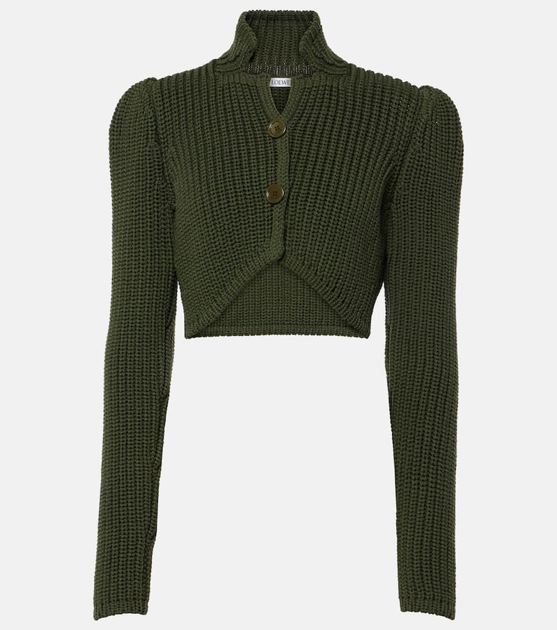 Loewe Cropped ribbed-knit cardigan