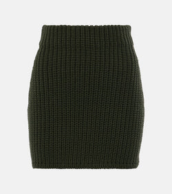 Loewe Ribbed-knit high-rise miniskirt