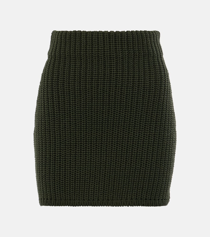 Loewe Ribbed-knit high-rise miniskirt