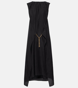 Loewe Chain-detail ruched silk midi dress