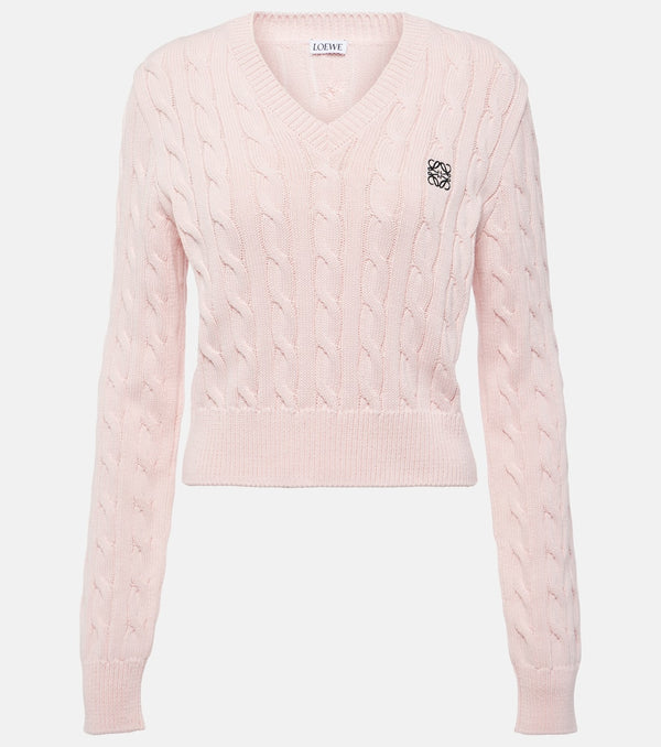 Loewe Anagram cable-knit cotton sweater