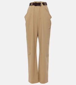 Loewe Draped cotton twill straight pants