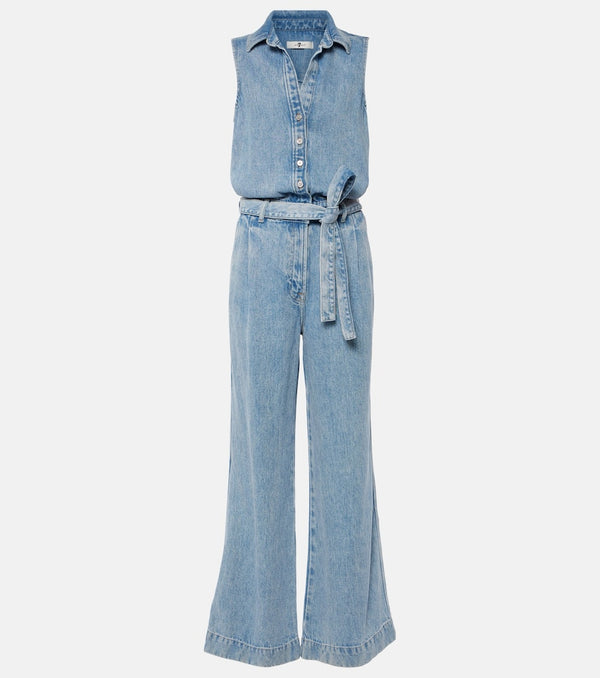 7 For All Mankind Pleated denim jumpsuit