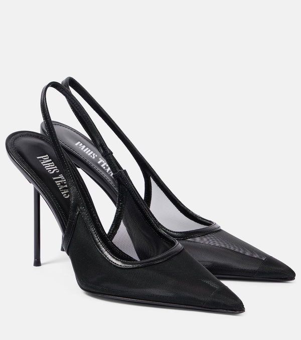 Paris Texas Lidia 105 mesh slingback pumps