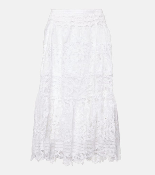 Polo Ralph Lauren Linen lace midi skirt