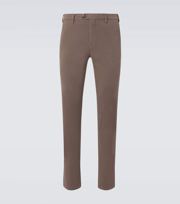 Canali Pleated cotton chinos