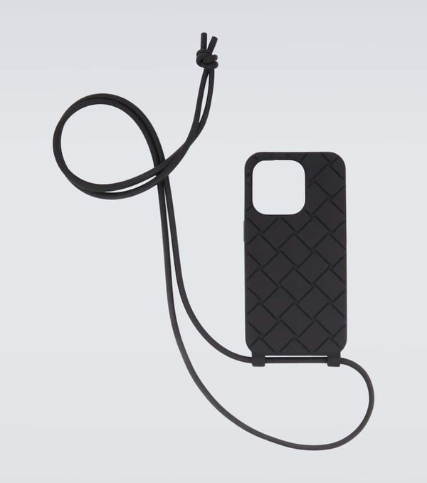 Bottega Veneta Intreccio iPhone 15 Pro case with strap