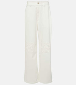 Loewe Anagram embroidered high-rise wide-leg jeans