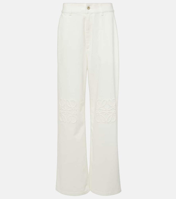 Loewe Anagram embroidered high-rise wide-leg jeans