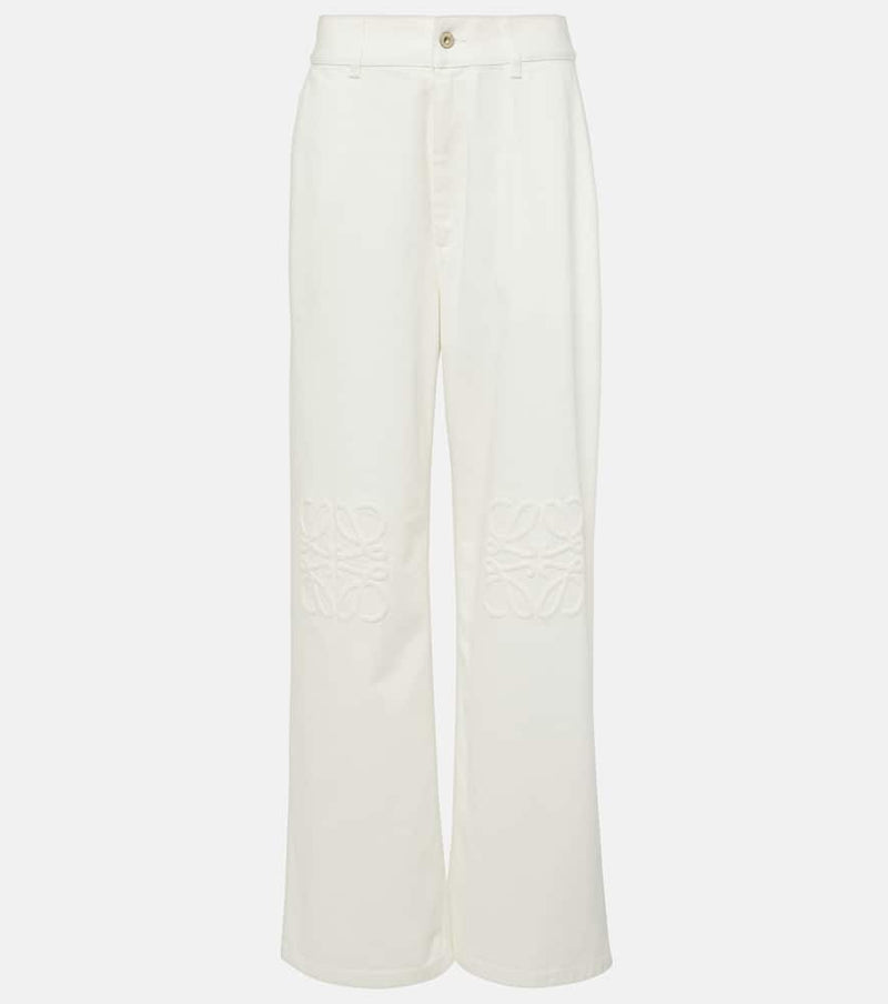 Loewe Anagram embroidered high-rise wide-leg jeans