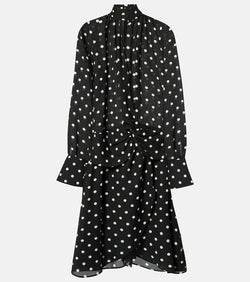 Nina Ricci Polka-dot gathered midi dress